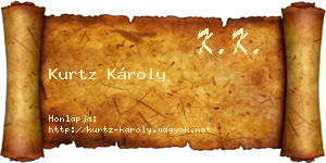 Kurtz Károly névjegykártya